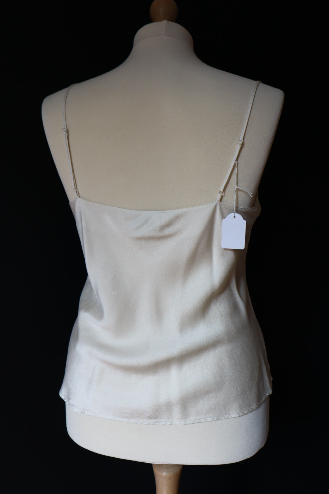 100% silk Marjolaine camitop with lace details size XL