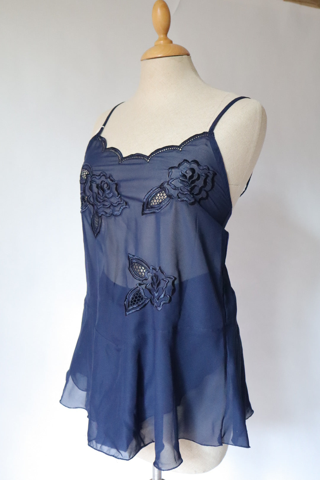 Navy blue two piece pyjama set, 1980’s Made in Italy - size M