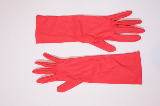 Red deadstock 1960’s gloves, size 7