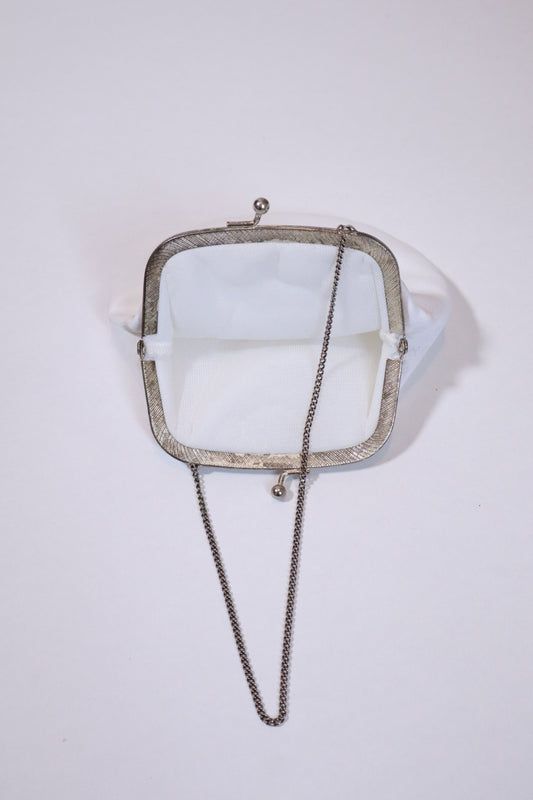 Small 1960’s white wedding purse