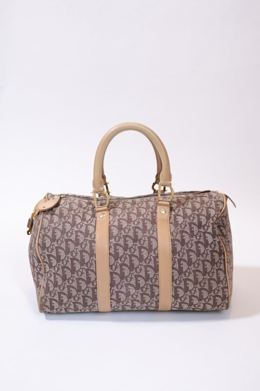 Dior brown monogram/oblique trotter Boston bag