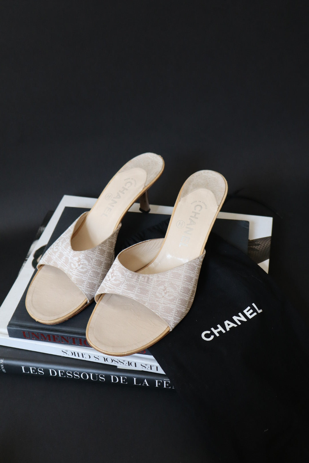 Chanel travel line mules size it 39.5 / us 8.5