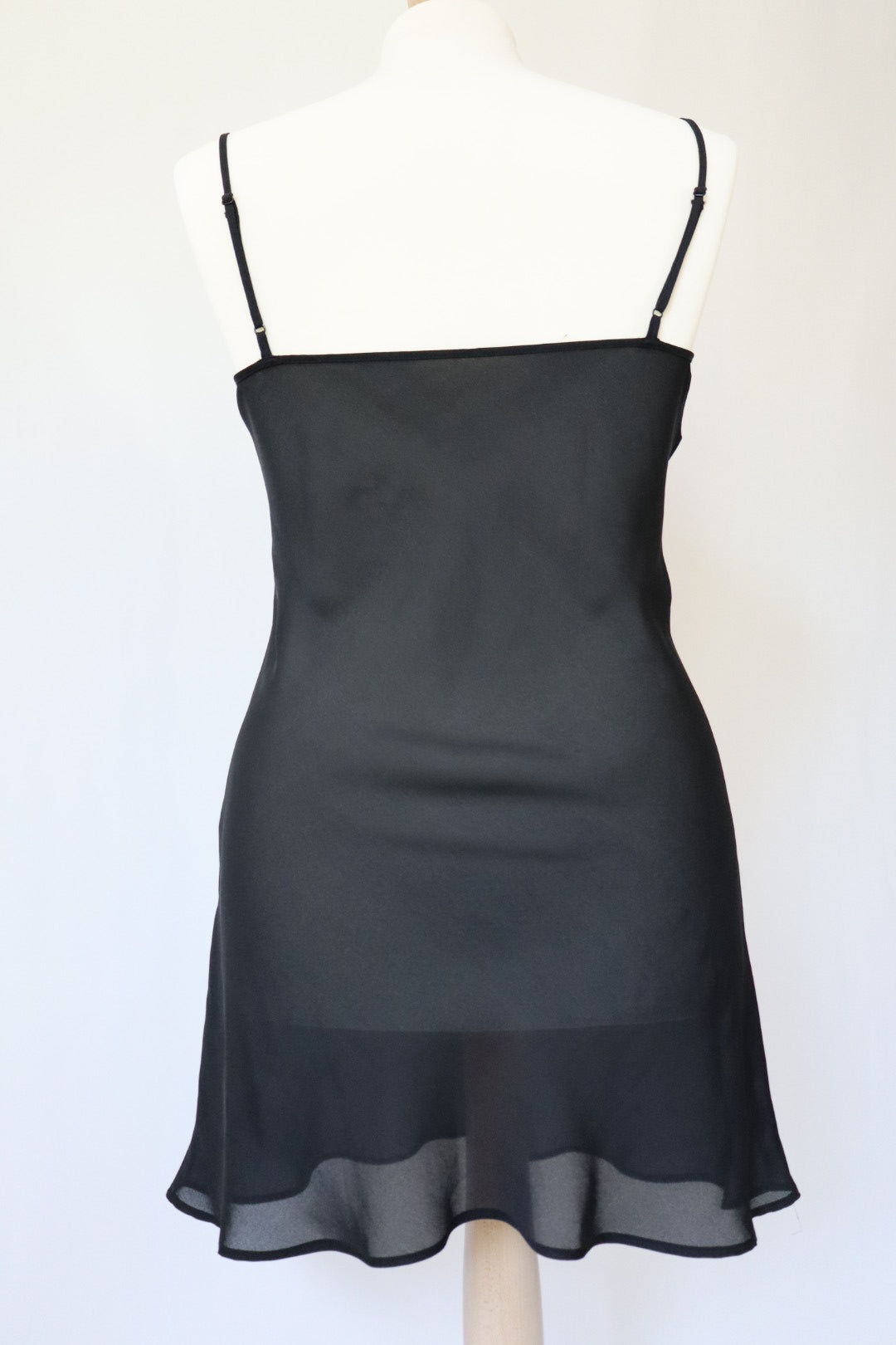 Transparant black slipdress size XXL