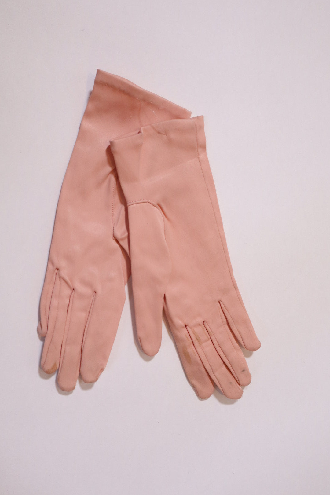 1950’s powder pink satin gloves