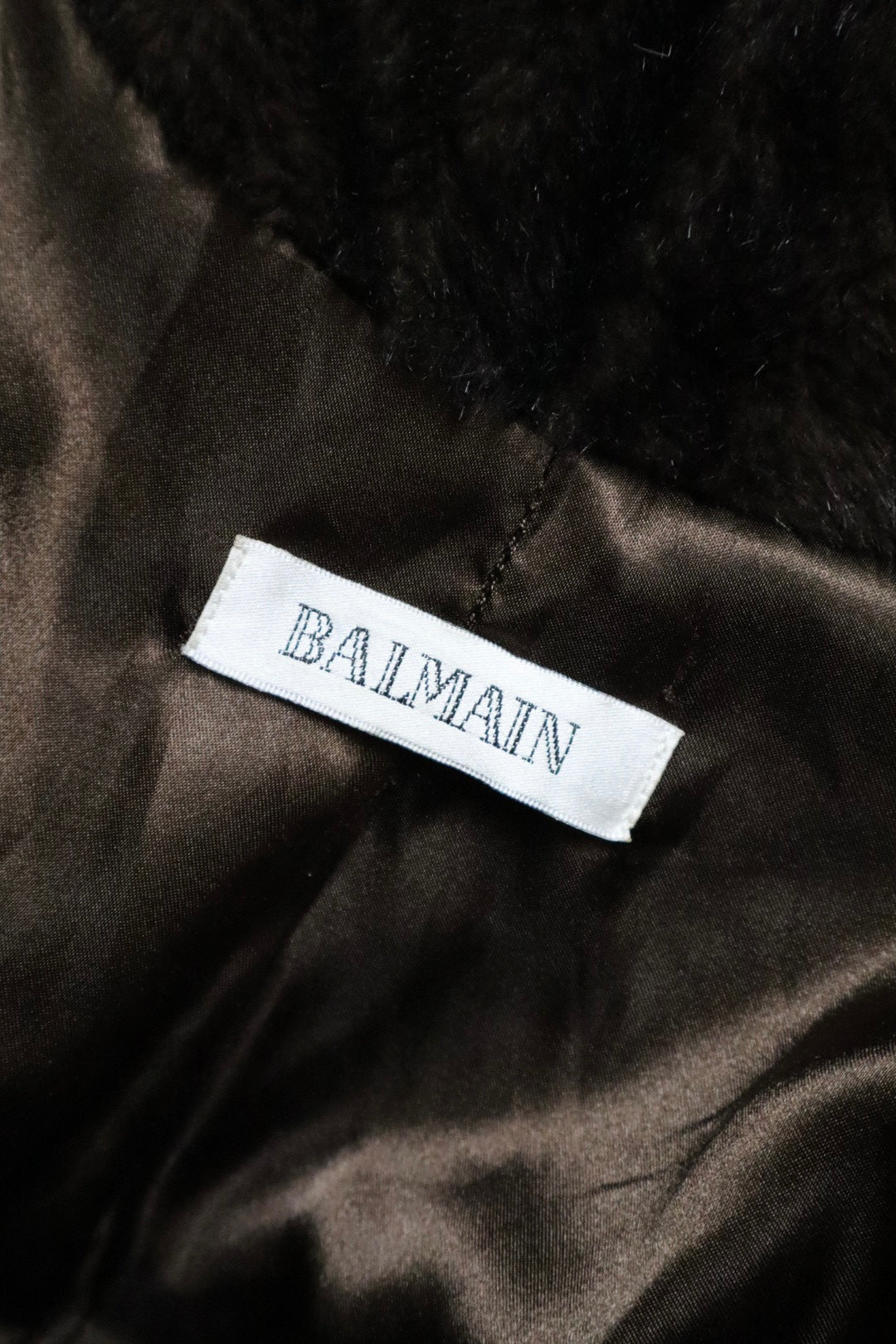 Balmain faux fur coat size L
