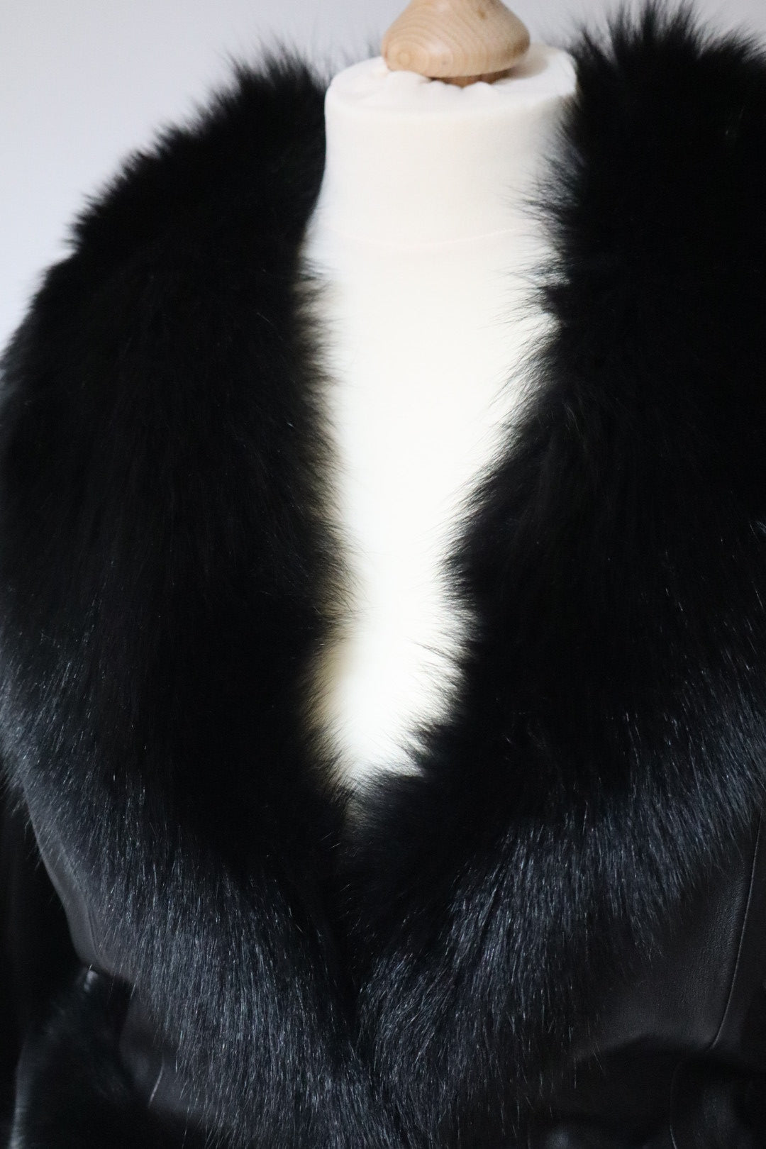 Genuine leather and fur jacket, size XL