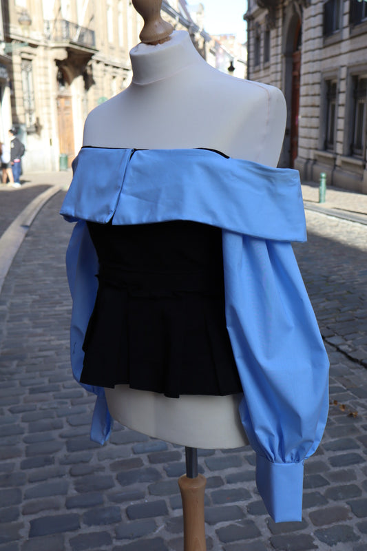 Dolce&Gabbana off the shoulder bustier peplum blouse size L / XL