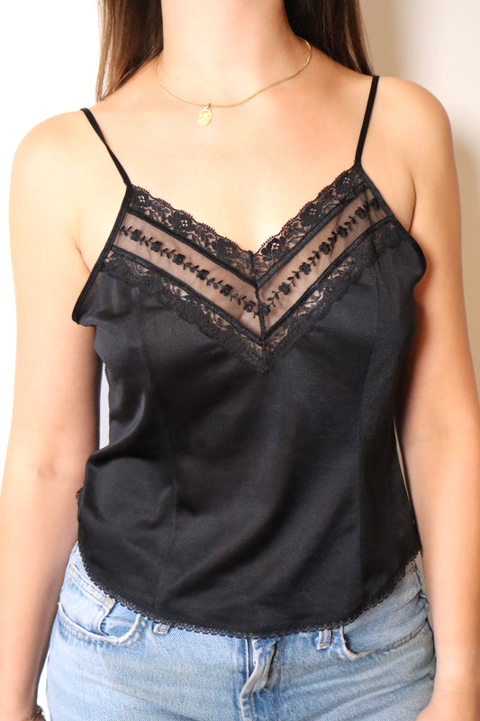 Black cami top size M with lace details