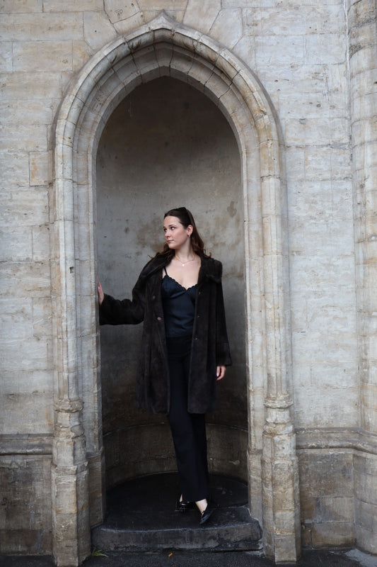 Balmain faux fur coat size L