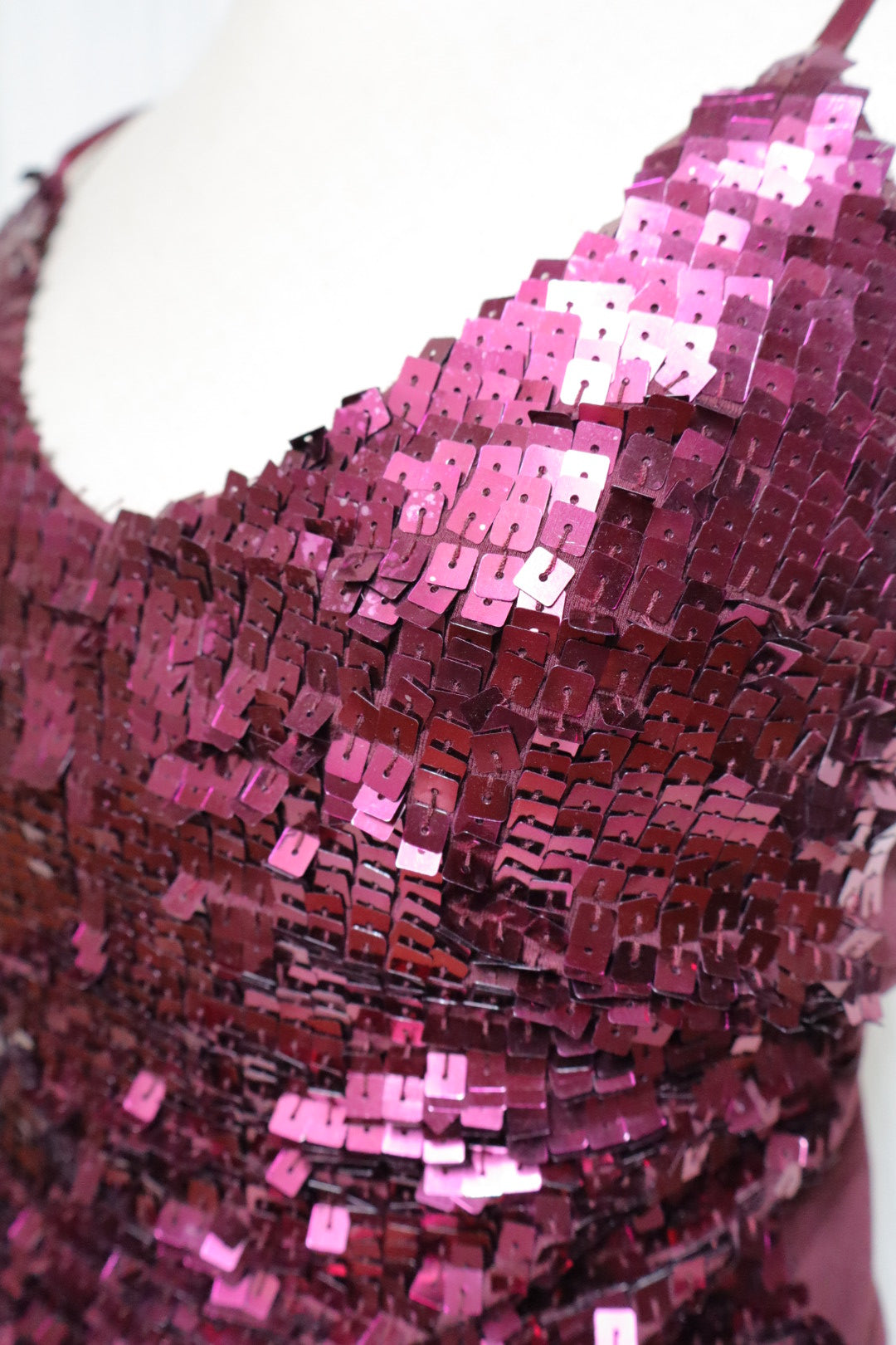 Burgundy Y2K sequin top size M