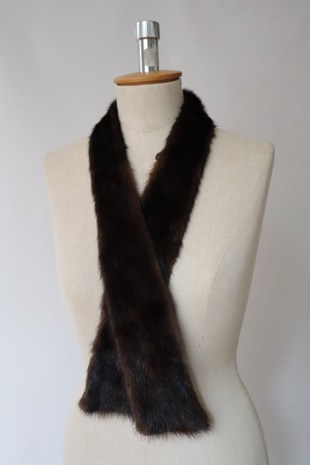 Brown mink fur shawl (without hat)