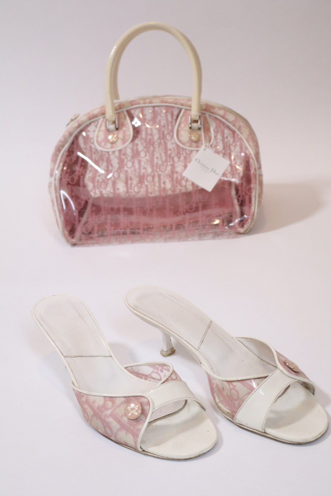 Dior by John Galliano S/S 2004 girly collection heels with see trough side - size 37.5 (us7)