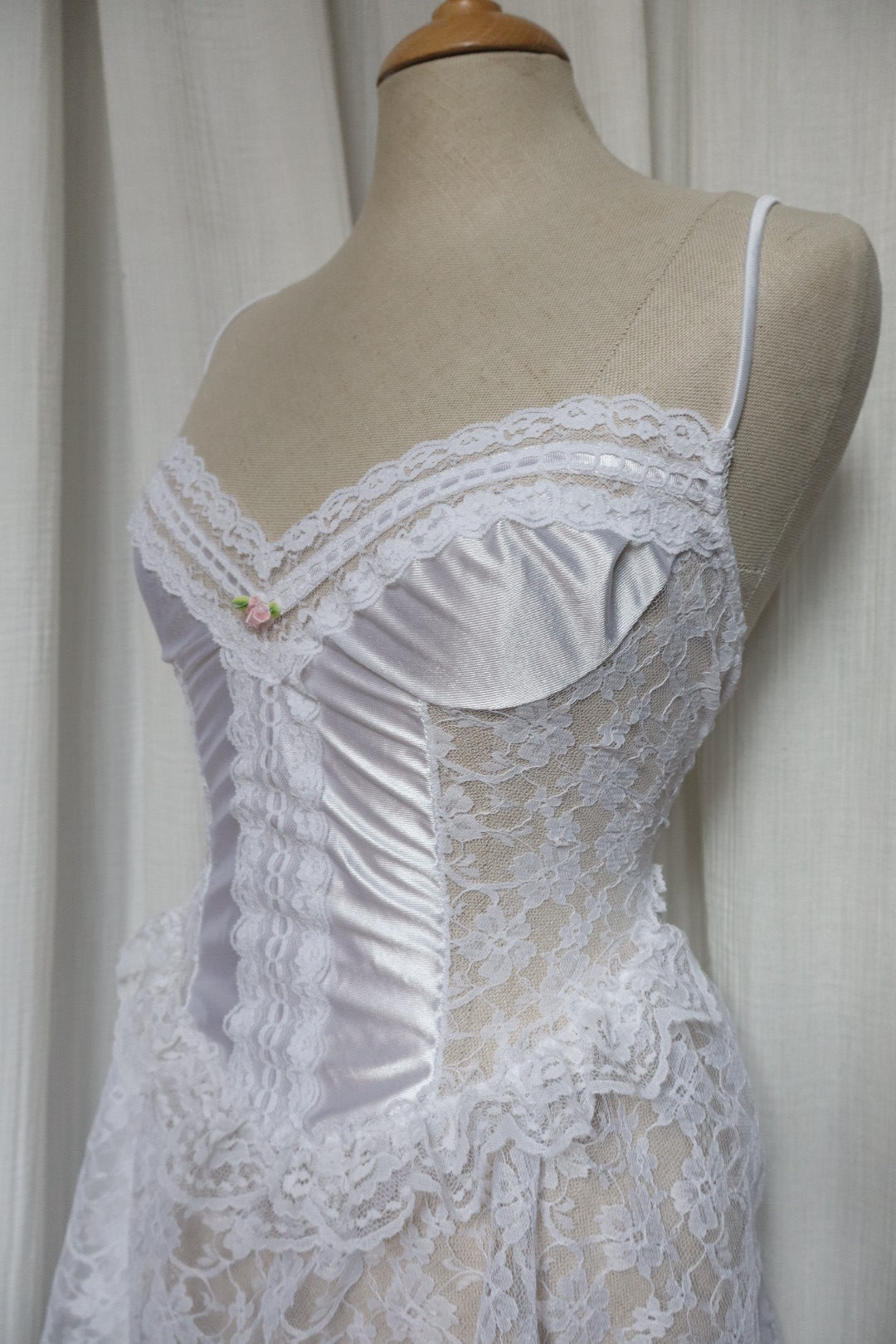 White lace slipdress size M, Made in USA