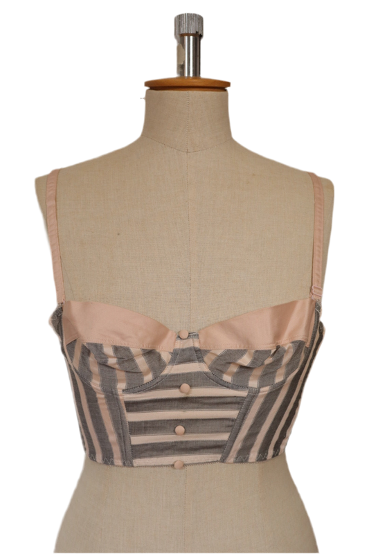 Striped 1970’s bustier size EU70B / FR85B / US34B