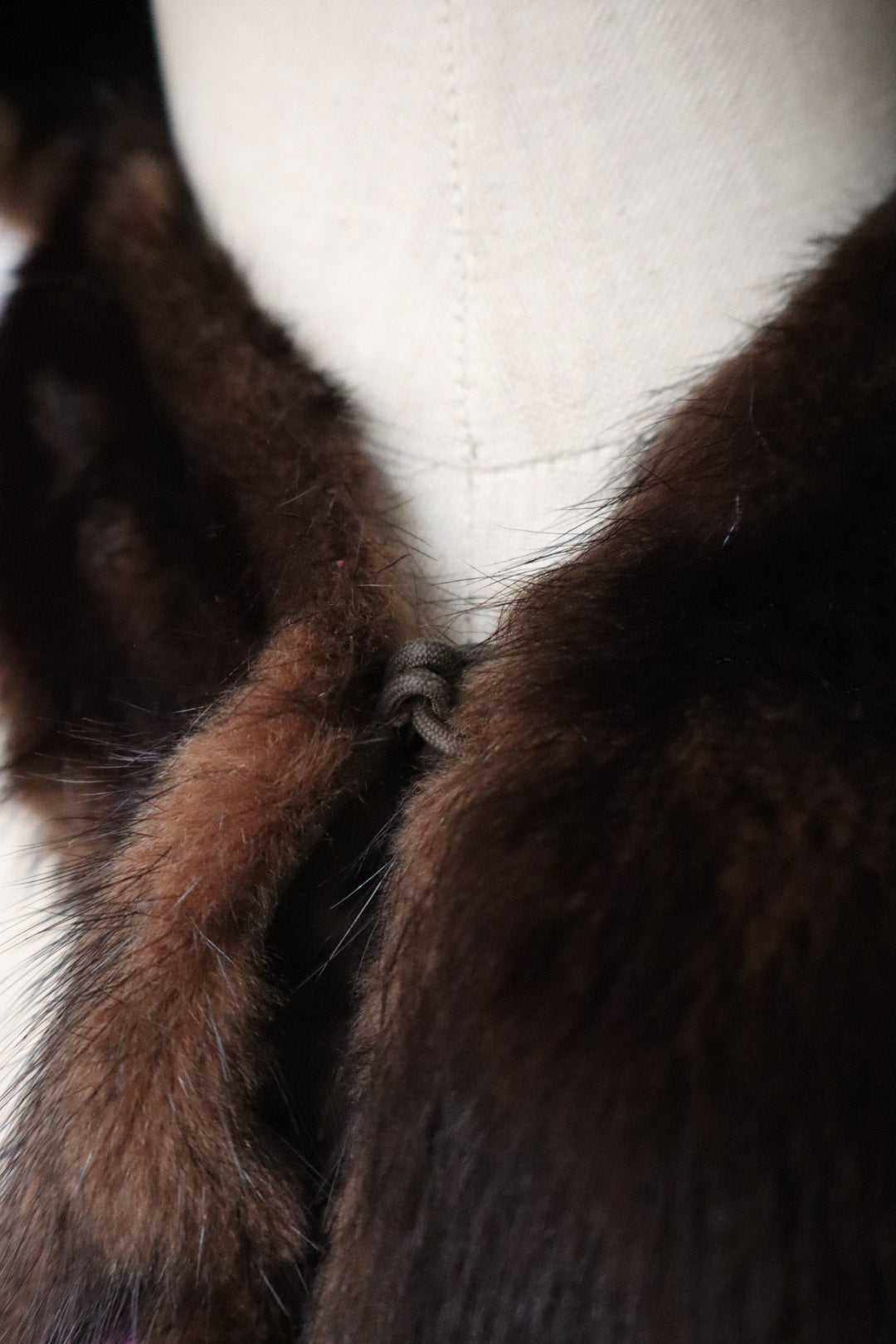 Brown mink fur shawl (without hat)
