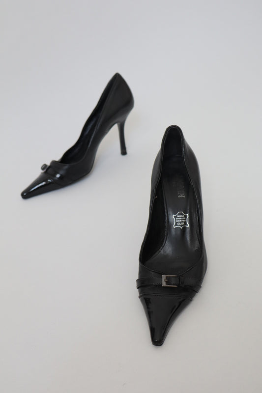 Black leather Balmain heels early 2000’s size 38 /us7.5