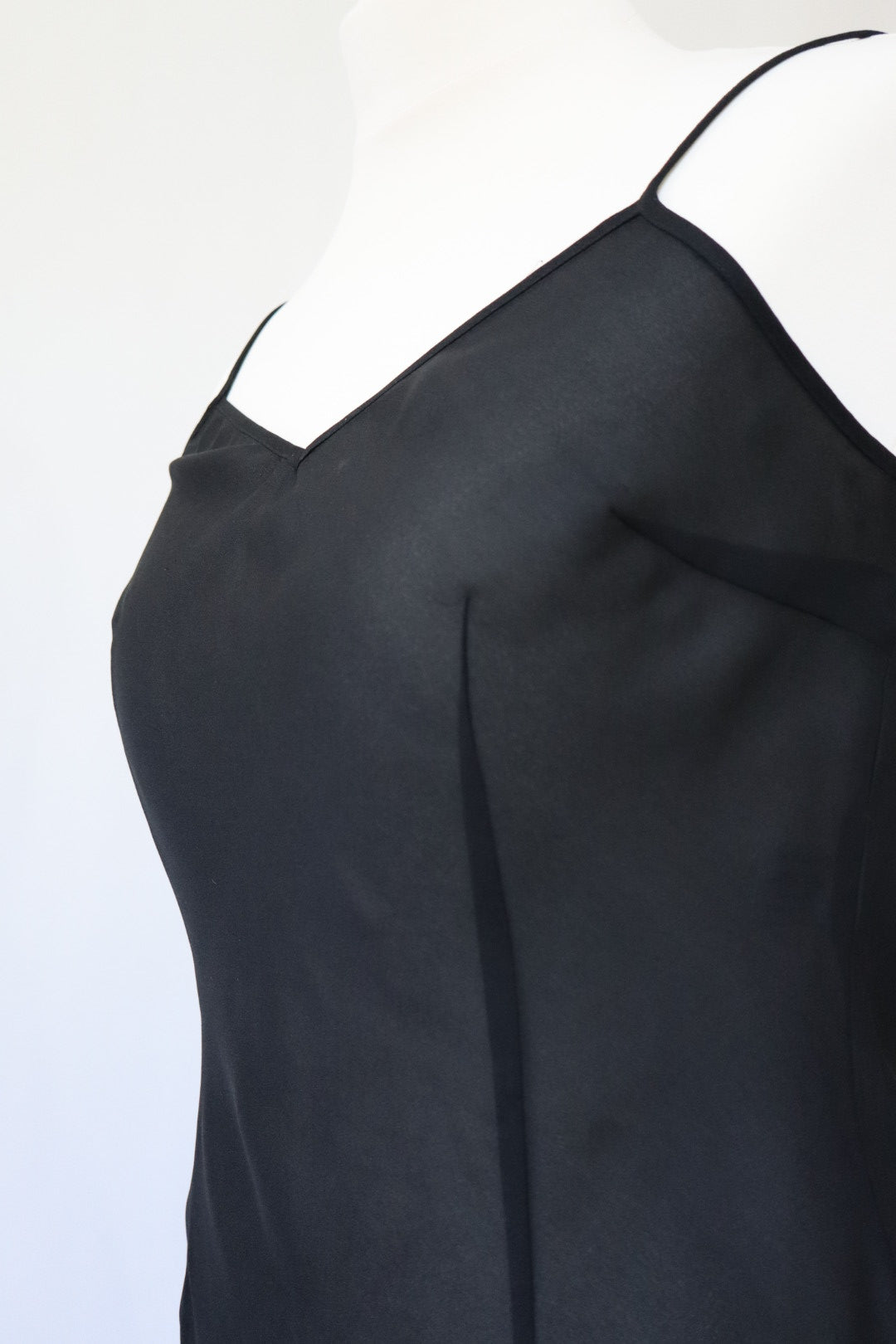 Transparant black slipdress size XXL