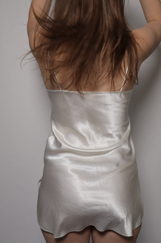 White satin slipdress size M 1990’s
