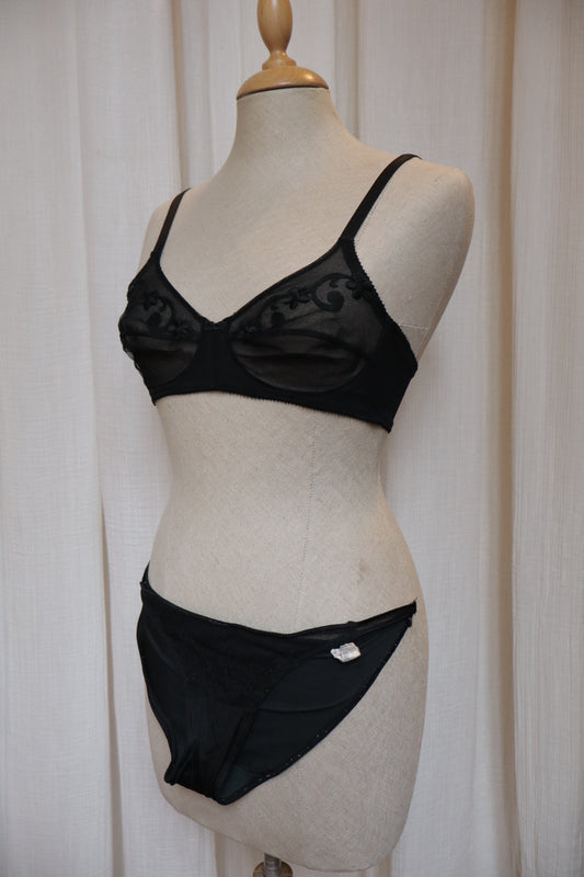 Dior black lace lingerie set: bralette & briefs - EU65B/FR80B