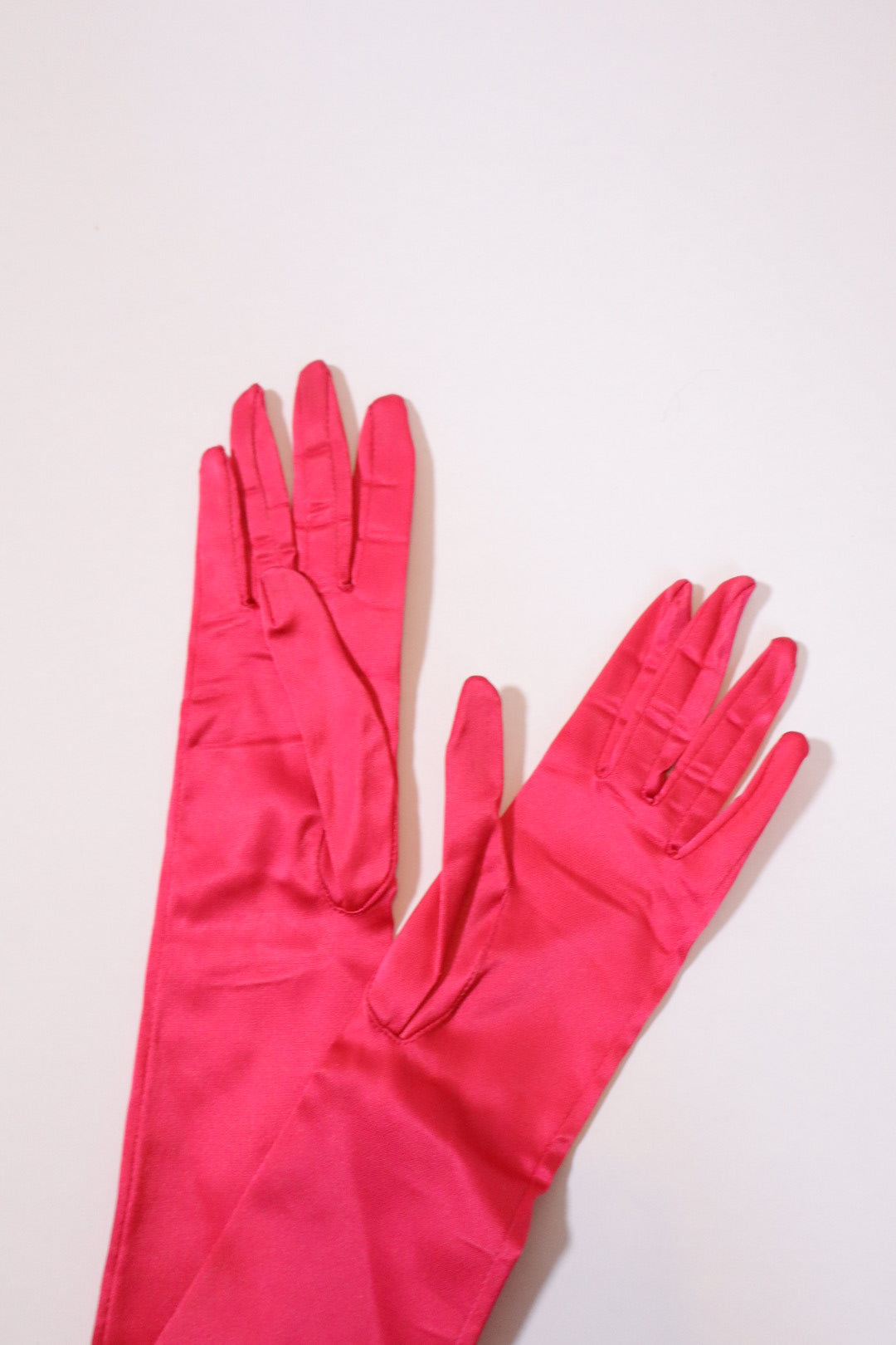 Pink satin 1950’s gloves size 5