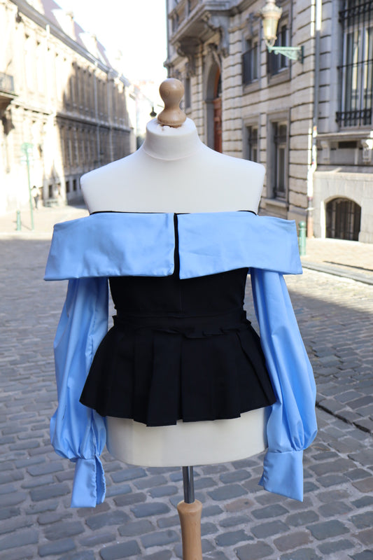 Dolce&Gabbana off the shoulder bustier peplum blouse size L / XL